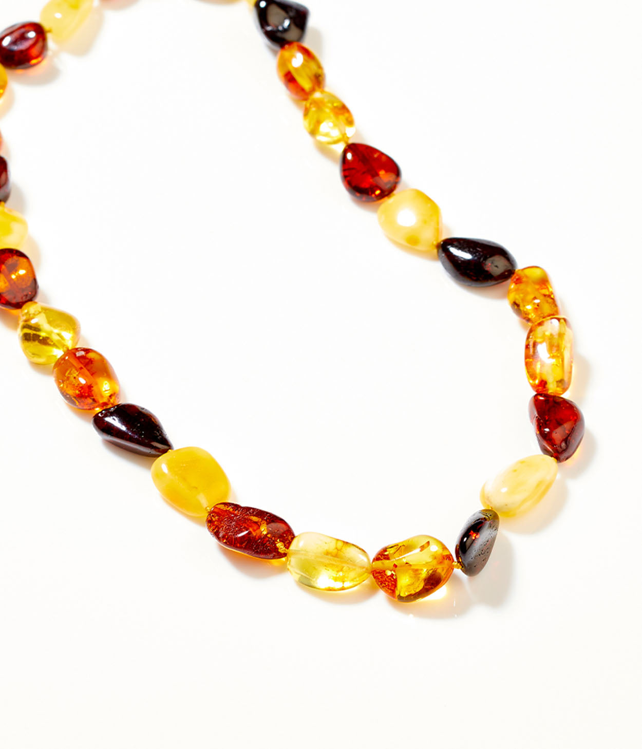 RAW Amber Multicolour Beaded Necklace 45cm