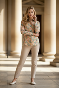Elegant Paisley Blossom Women's Fitted Shirt