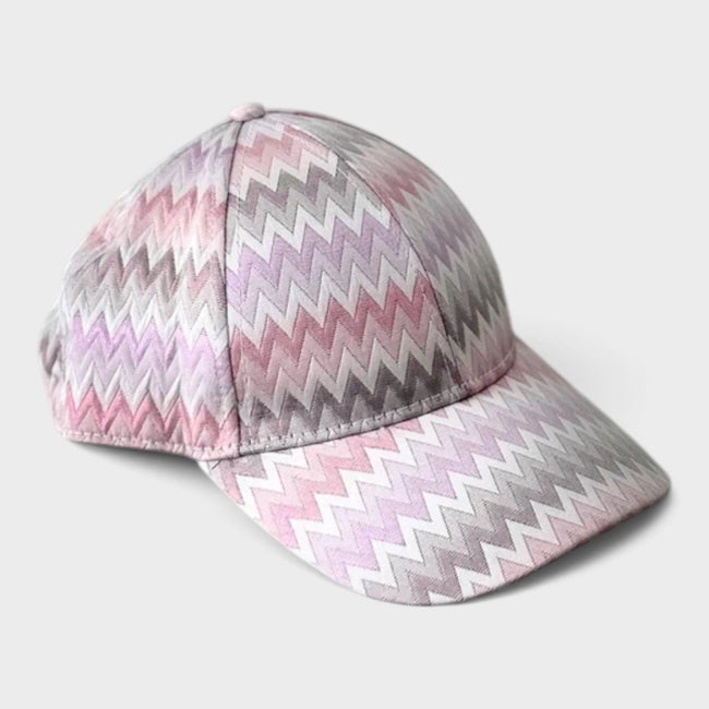 Zig Zag Print Baseball Cap Pink
