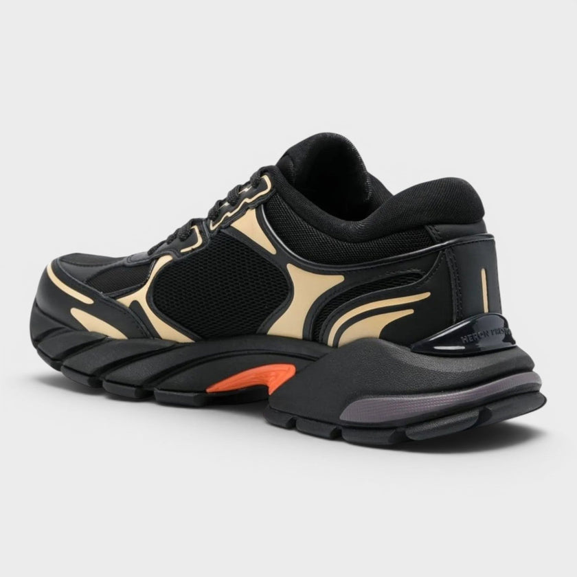 Block Stepper Sneakers Black Beige