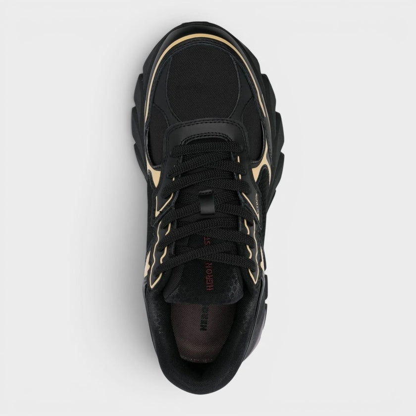 Block Stepper Sneakers Black Beige