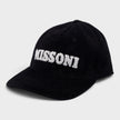 Corduroy Tufted Logo Cap Black White