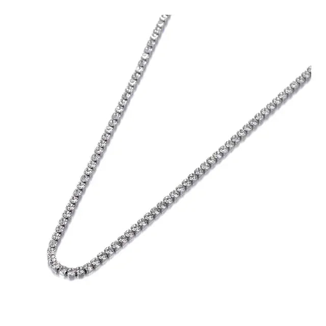 Collier tennis Elisa à strass, ton argent