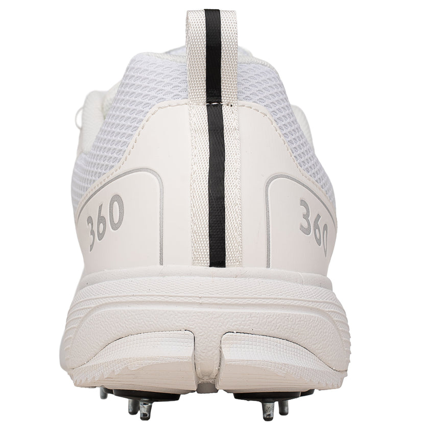Newbery 360 Cricket Schoen - Volledig witte spikes