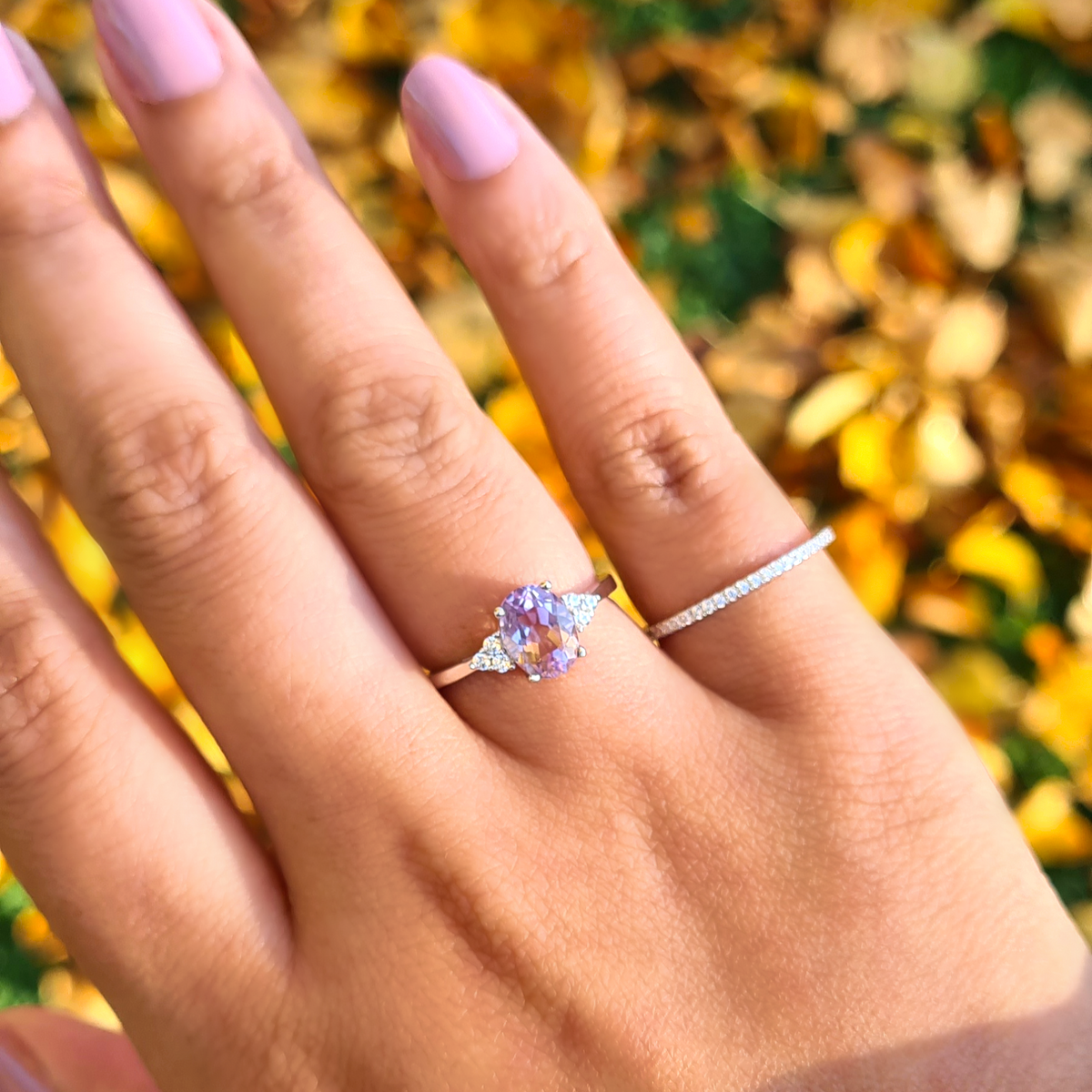 Lavendel Amethist Ring in Sterling Zilver