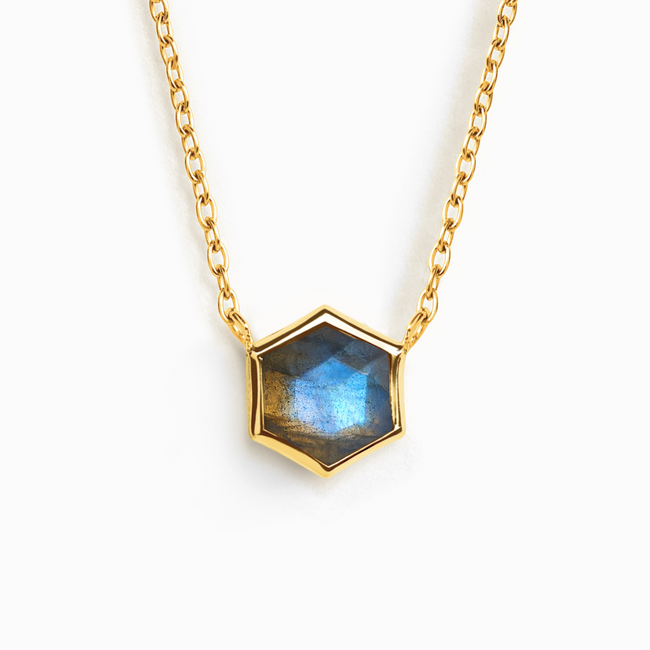 Labradorite Necklace in 18k Gold Vermeil