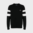 Ringer Embroidered Cotton Sweatshirt Black