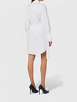 Off-White Plisse Script Logo Poplin Shirt Dress White