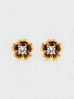 Coach Signature Tea Rose Stud Earrings Metal