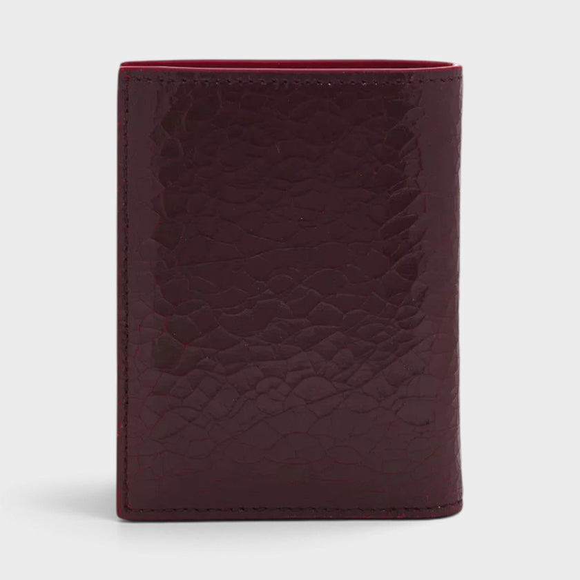 Bi-Fold Calf Leather Cranberry Red