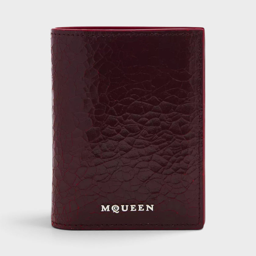 Bi-Fold Calf Leather Cranberry Red
