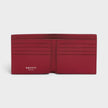 Logo Bi-fold Wallet Crackled Leather Cranberry Red