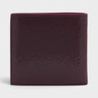 Logo Bi-fold Wallet Crackled Leather Cranberry Red