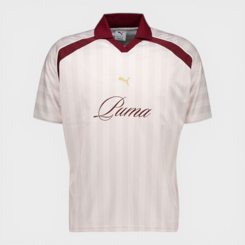 Striped Relaxed Football Jersey Maroon