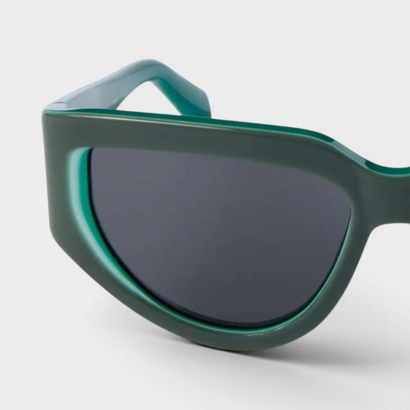 Logo Print Sunglasses Dark Green Black