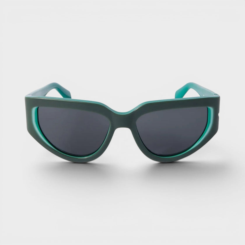 Logo Print Sunglasses Dark Green Black