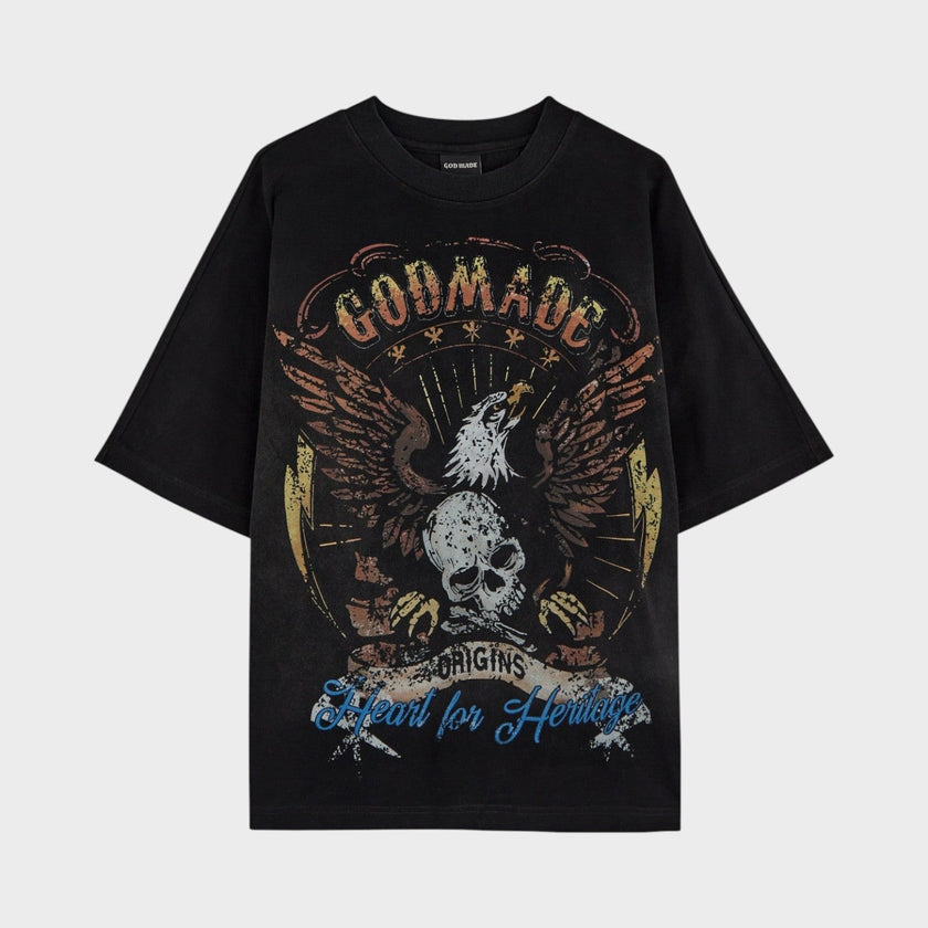 Origins Eagle Printed T Shirt Black