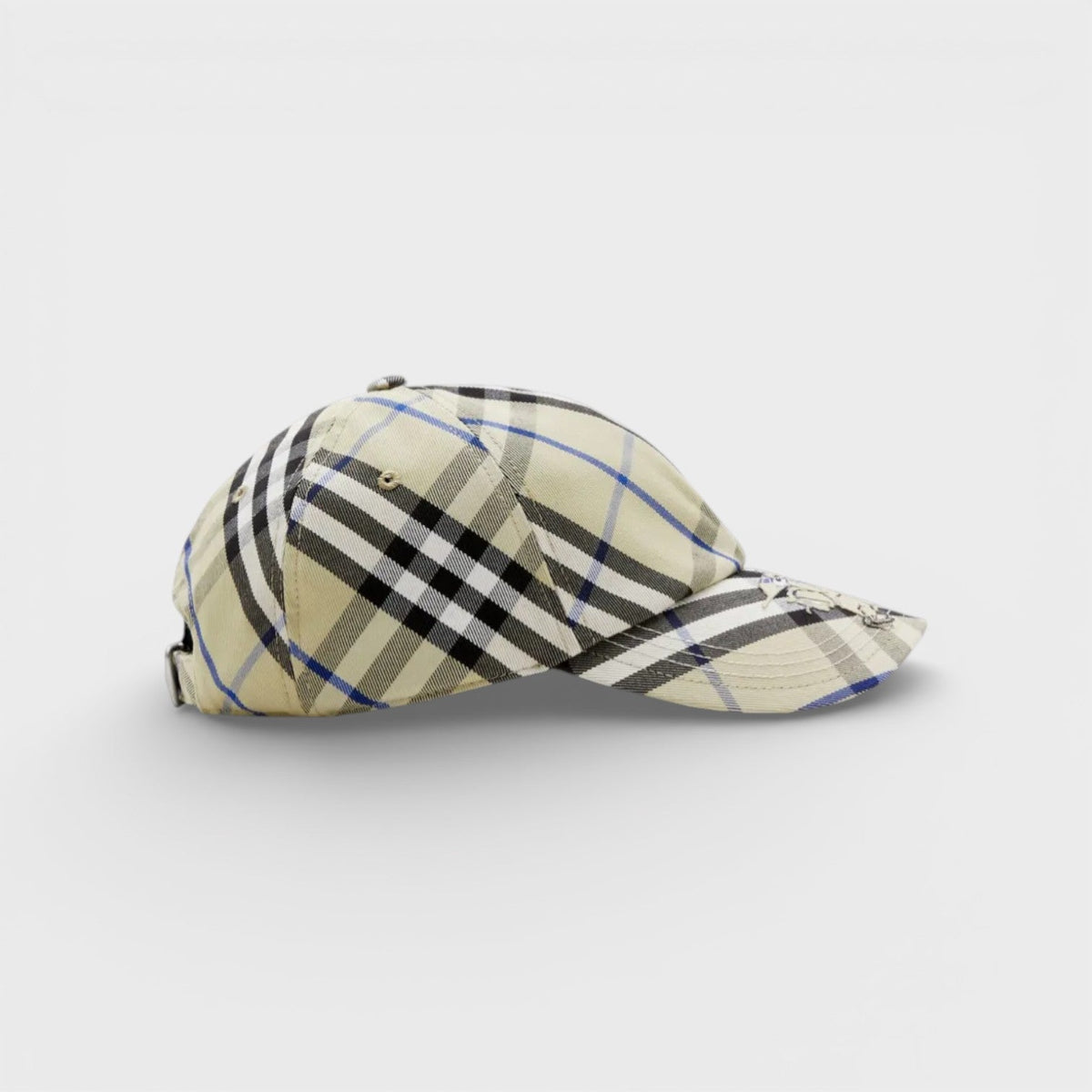 Check Baseball Cap Beige
