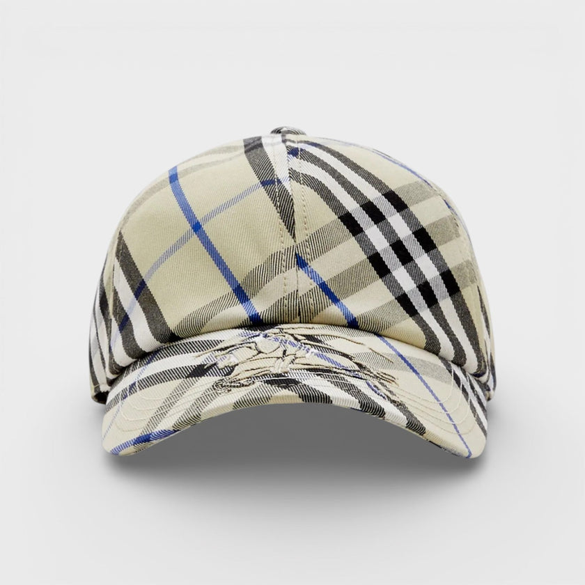 Check Baseball Cap Beige