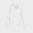 Double Knitted Full-Zip Hoodie White