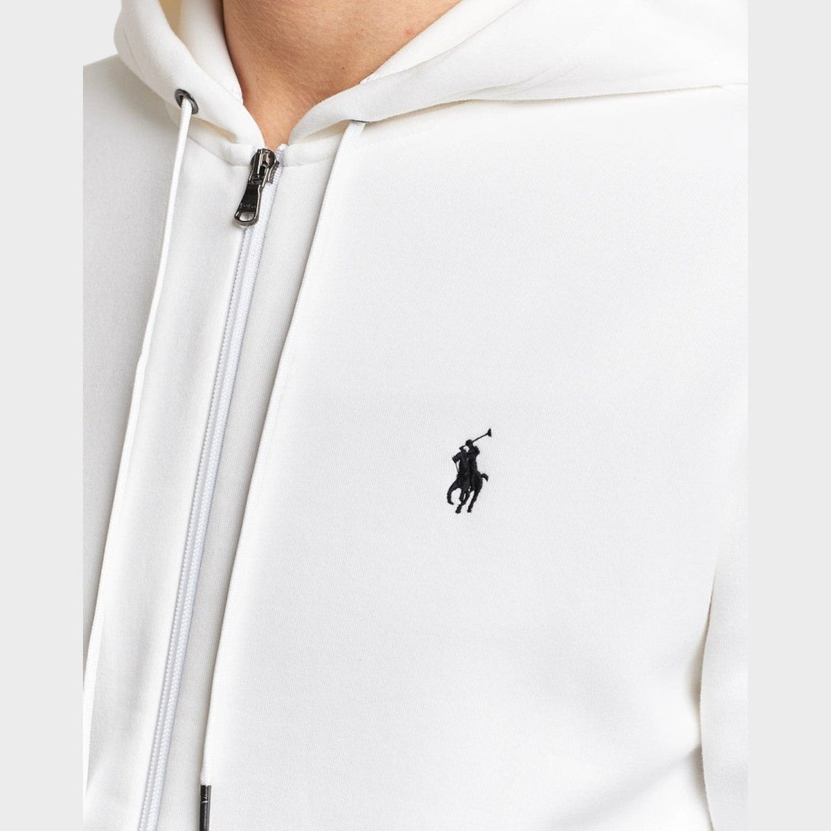 Double Knitted Full-Zip Hoodie White