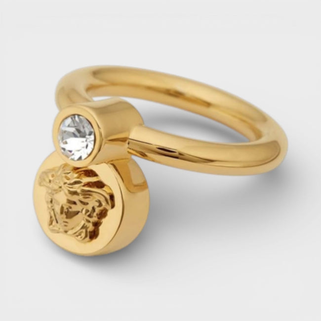 Medusa Head Ring Metal Strass