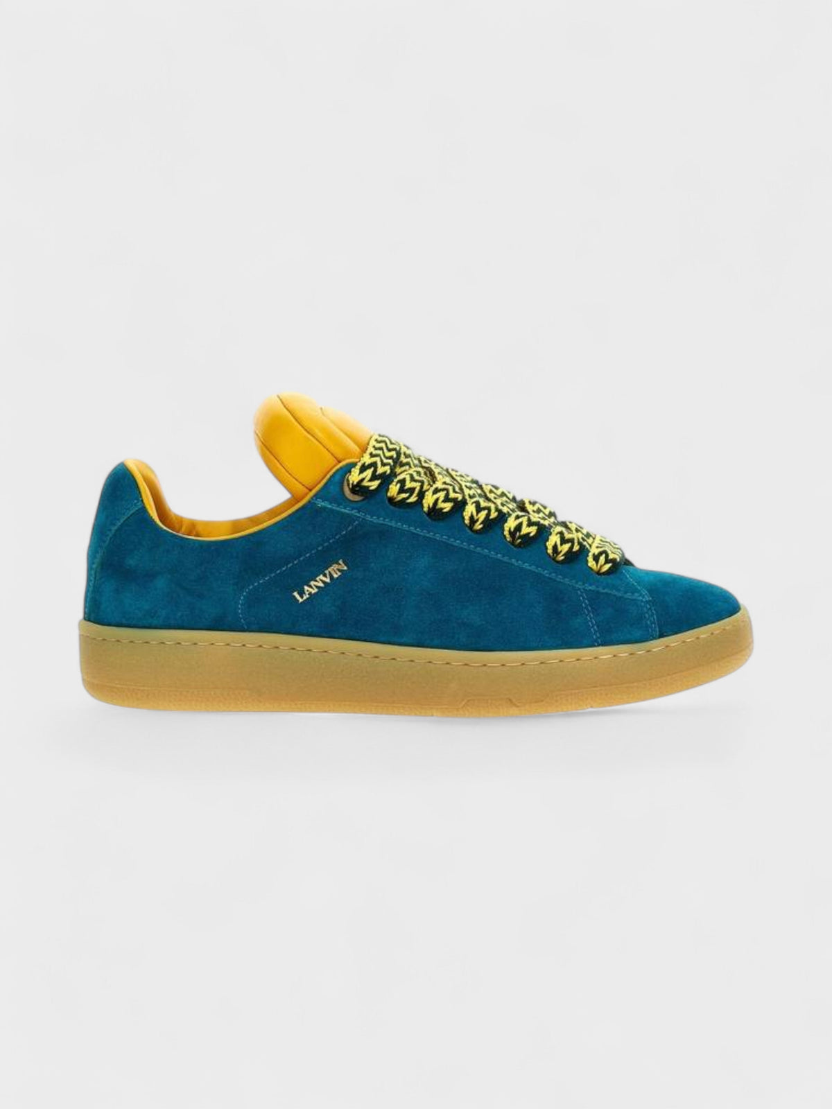 Lanvin x Future Hyper Curb Suede Sneakers Blue Wmns