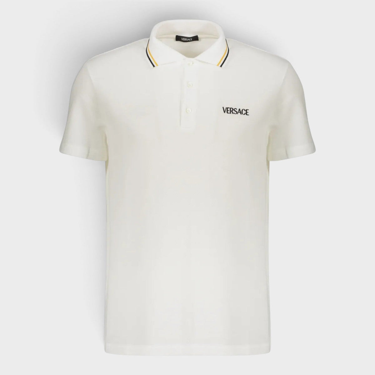 Logo Short Sleeve Cotton Polo Shirt White