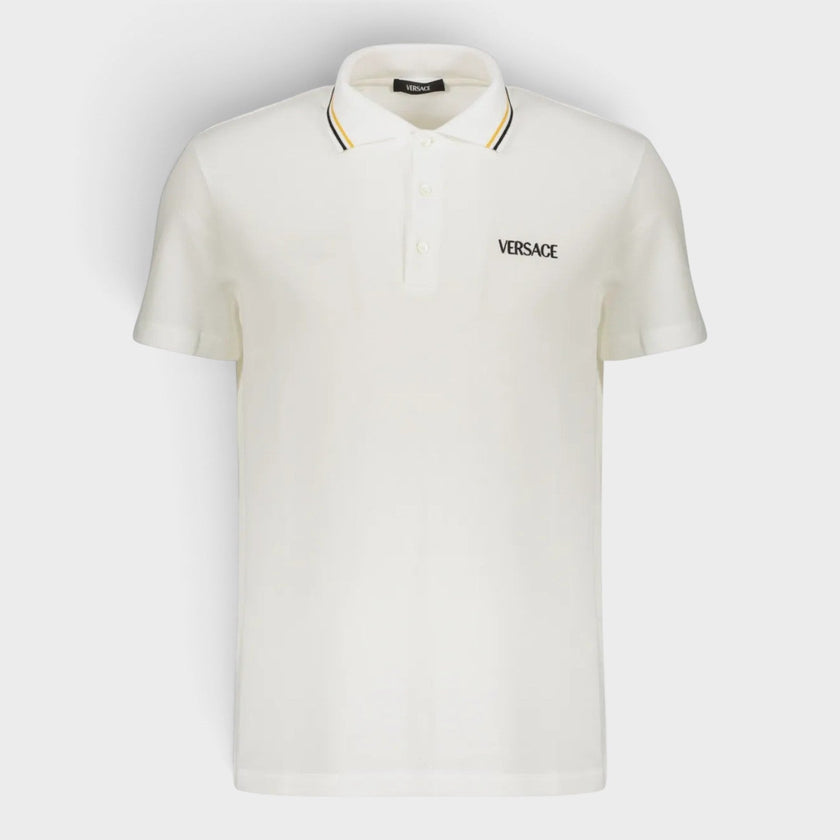 Logo Short Sleeve Cotton Polo Shirt White
