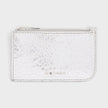 Sling Logo Zip Card Case Crackled Silver