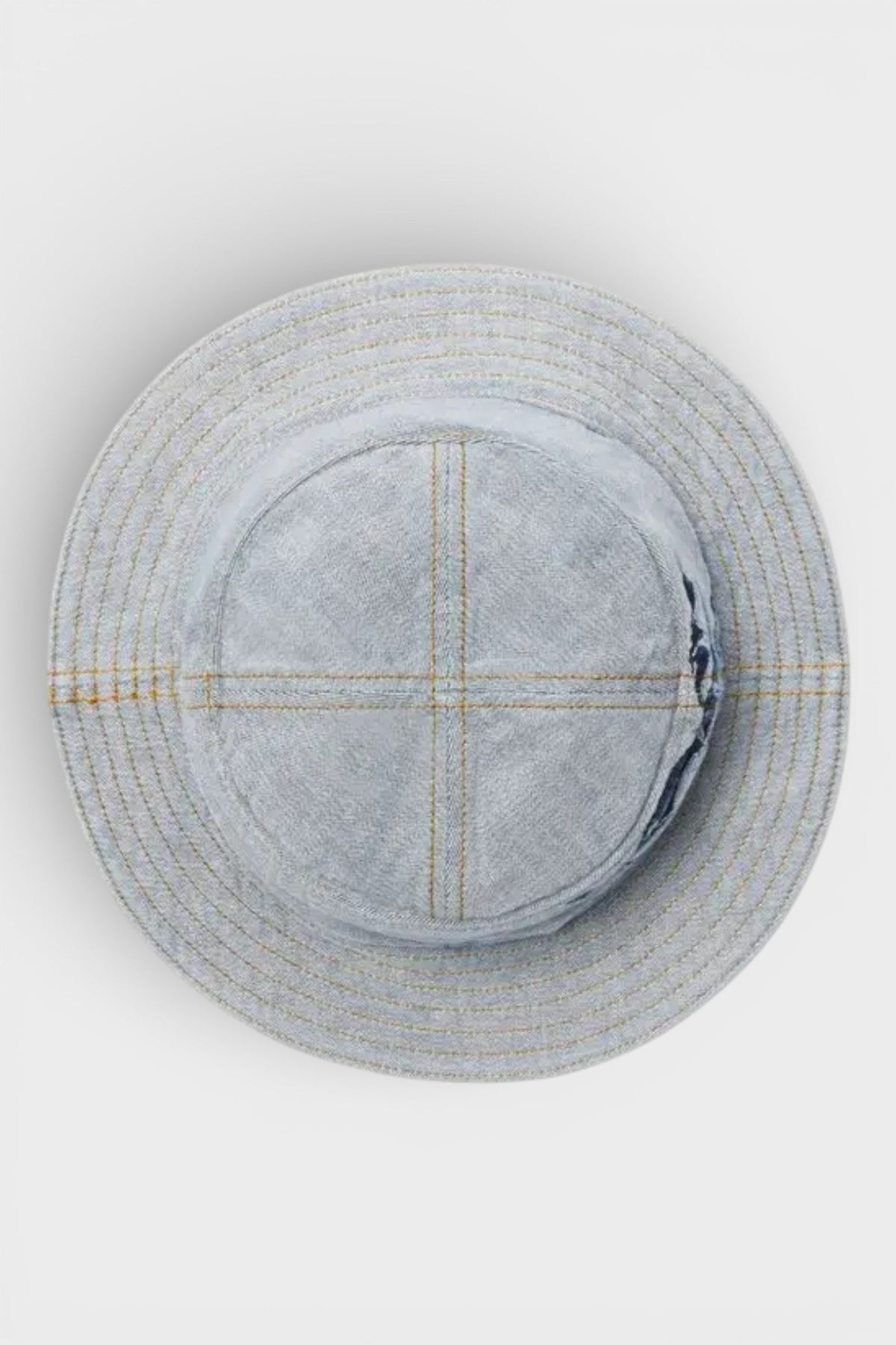 Logo Print Denim Bucket Hat Blue