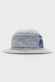 Logo Print Denim Bucket Hat Blue