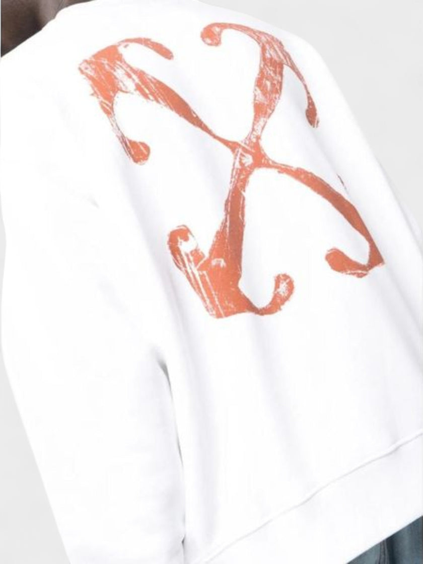 Off-White Scratch Arrow Skate Crewneck White