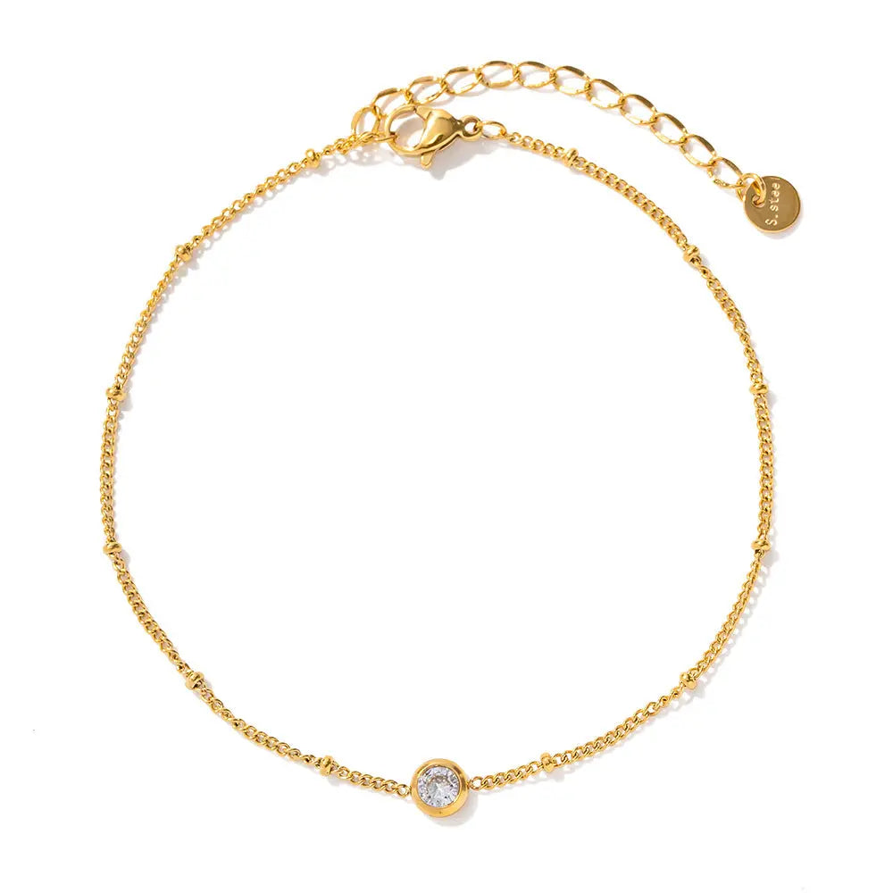 Cavigliera gioiello Abigail Luxe placcata in oro 18k