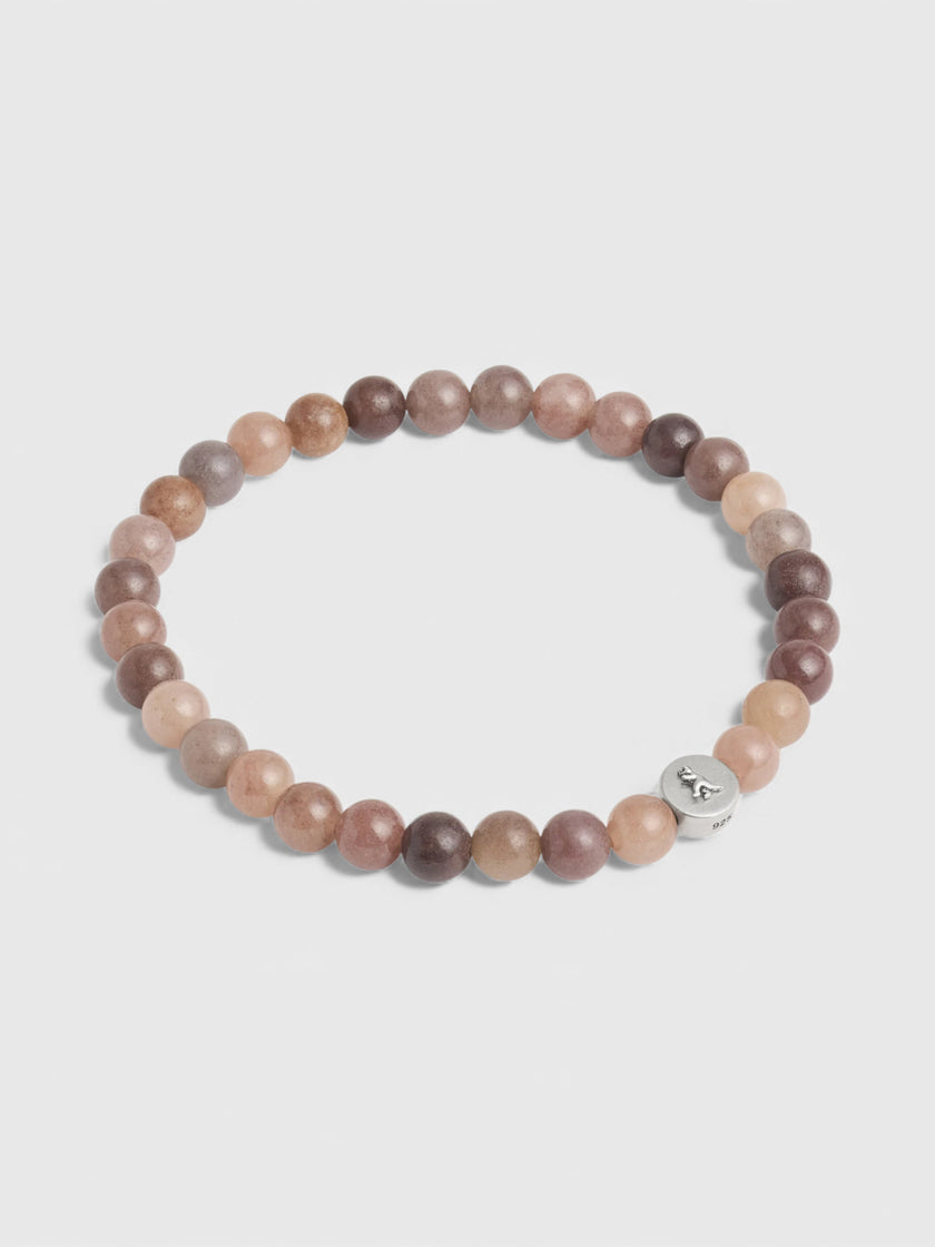 Coach Signature Jade Bead Stretch Bracelet Brown