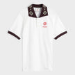 Textured Pique Chenille Collar Raglan Polo White