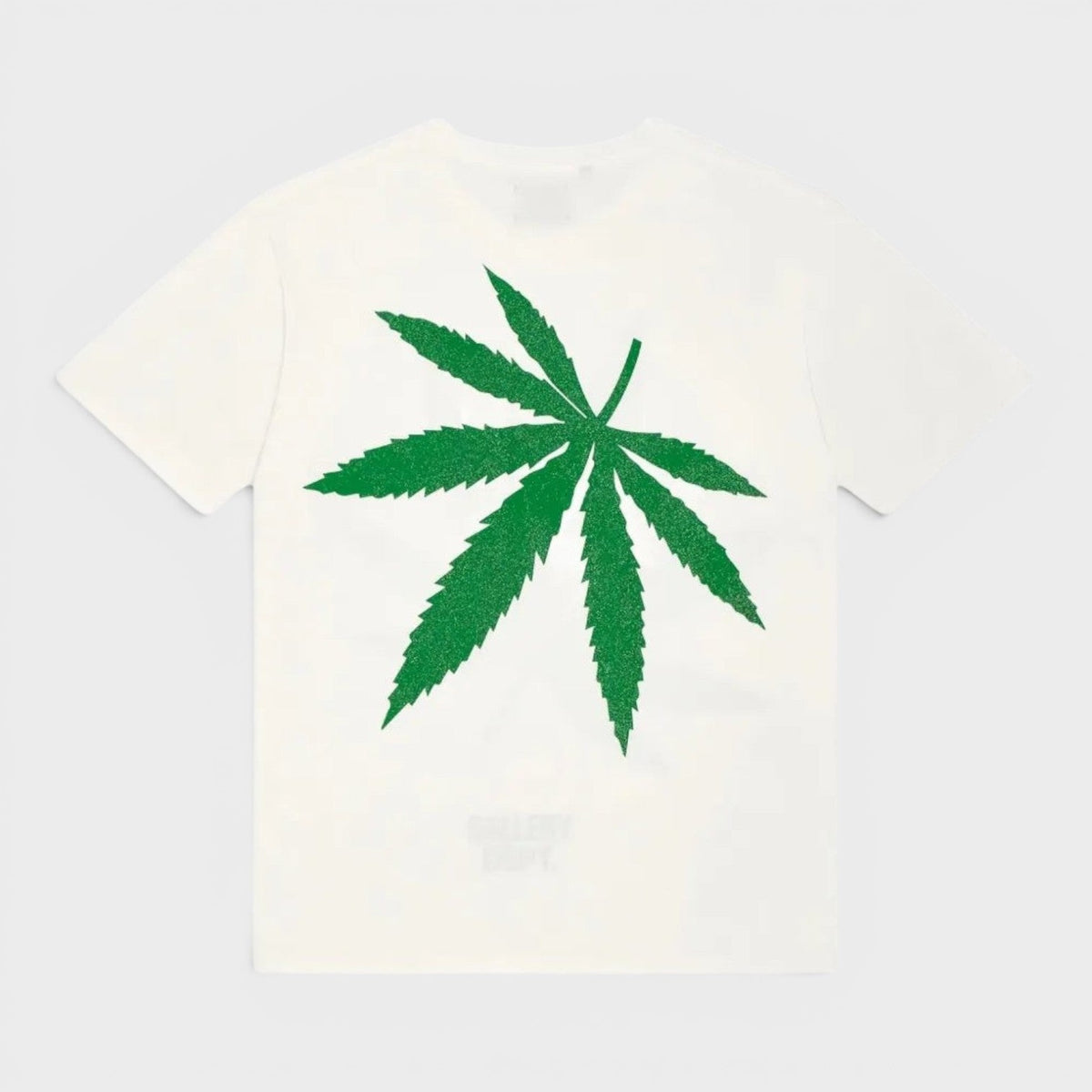 Weed Glittered Cotton Jersey T-Shirt White Green