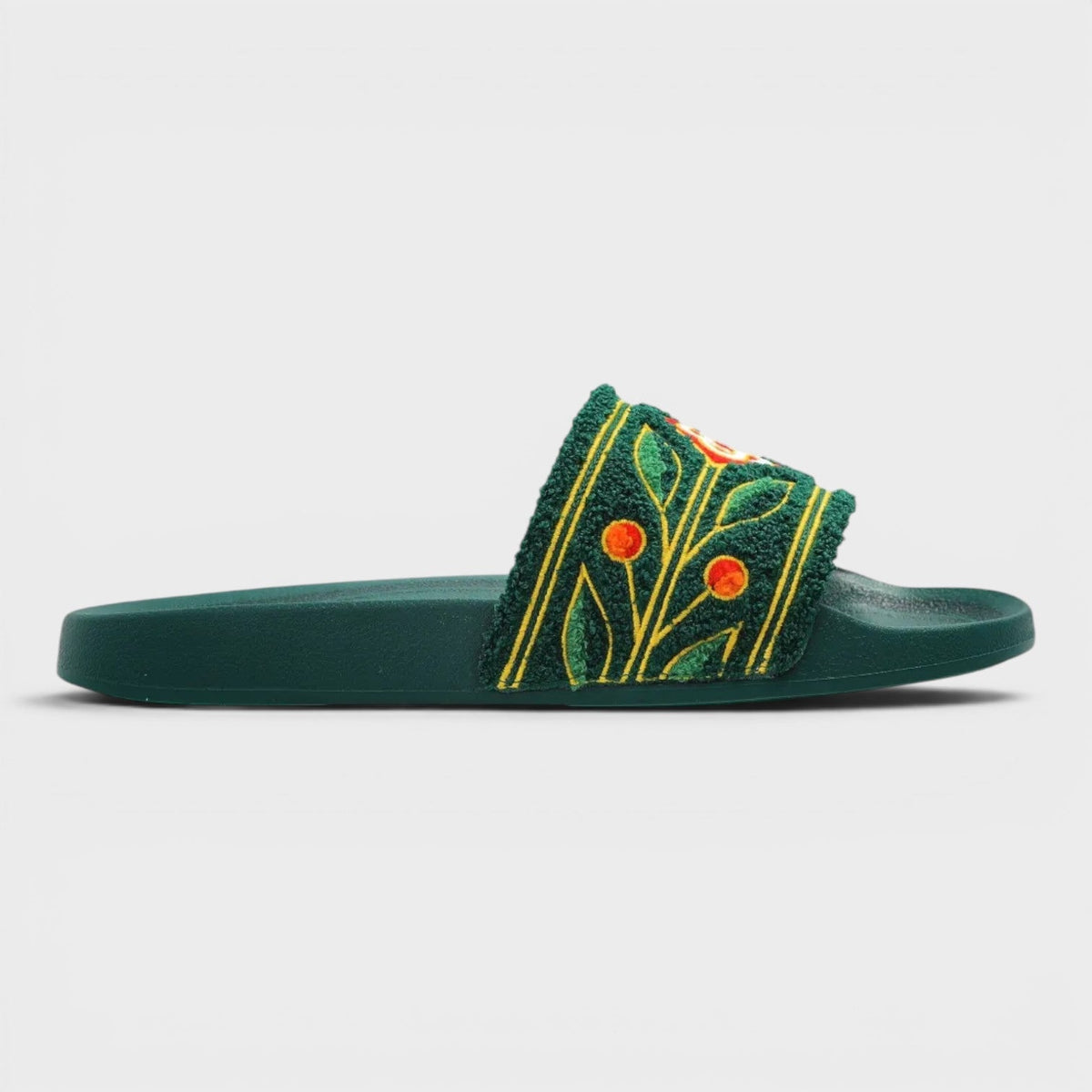 Embroidered Terry Slider Green