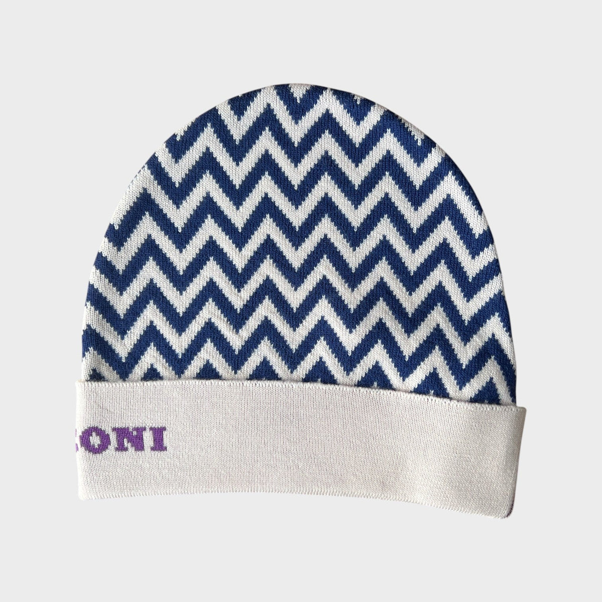 Pink Chevron Pure Wool Beanie