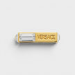 Logo Engraved Crystal Embellished Ring Gold