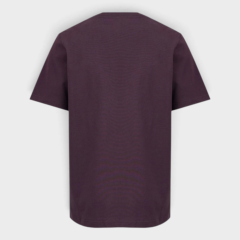 Dragonfly Floral Print T-Shirt Dark Purple