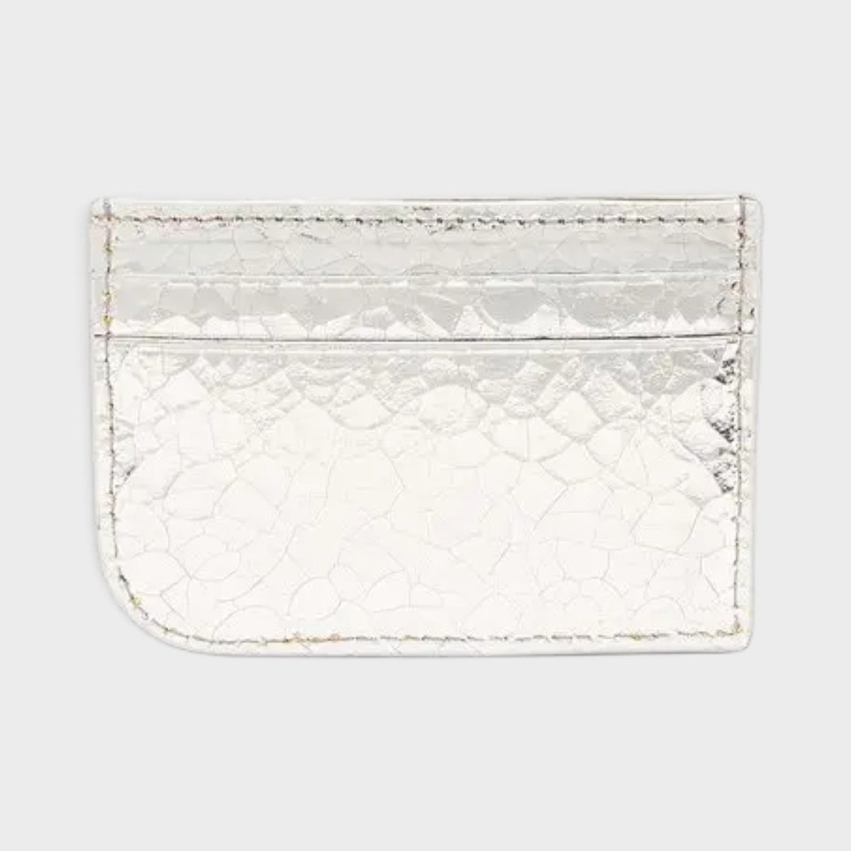 Sling Logo Card Case Metallic Silver