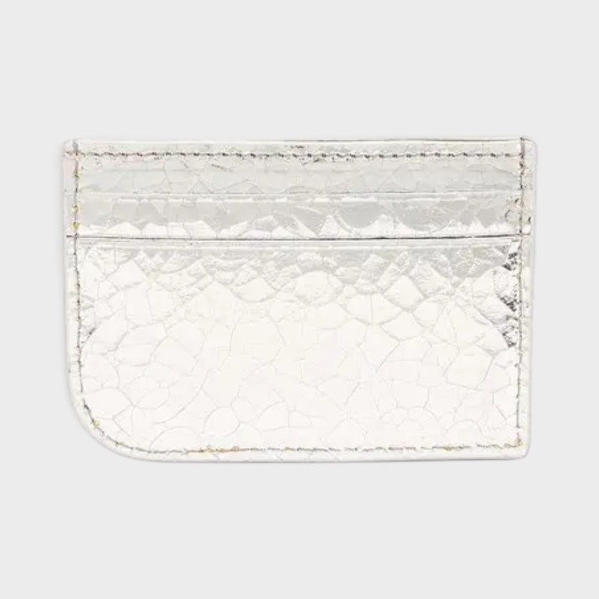 Sling Logo Card Case Metallic Silver