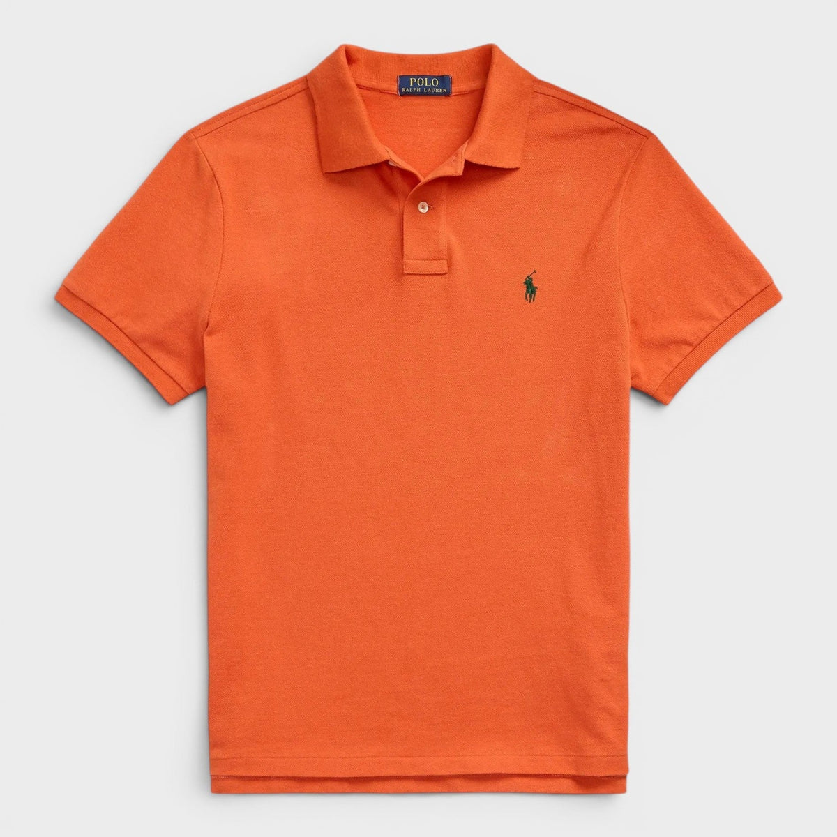 Polo Short Sleeve Logo Shirt Classic Fit Orange Green