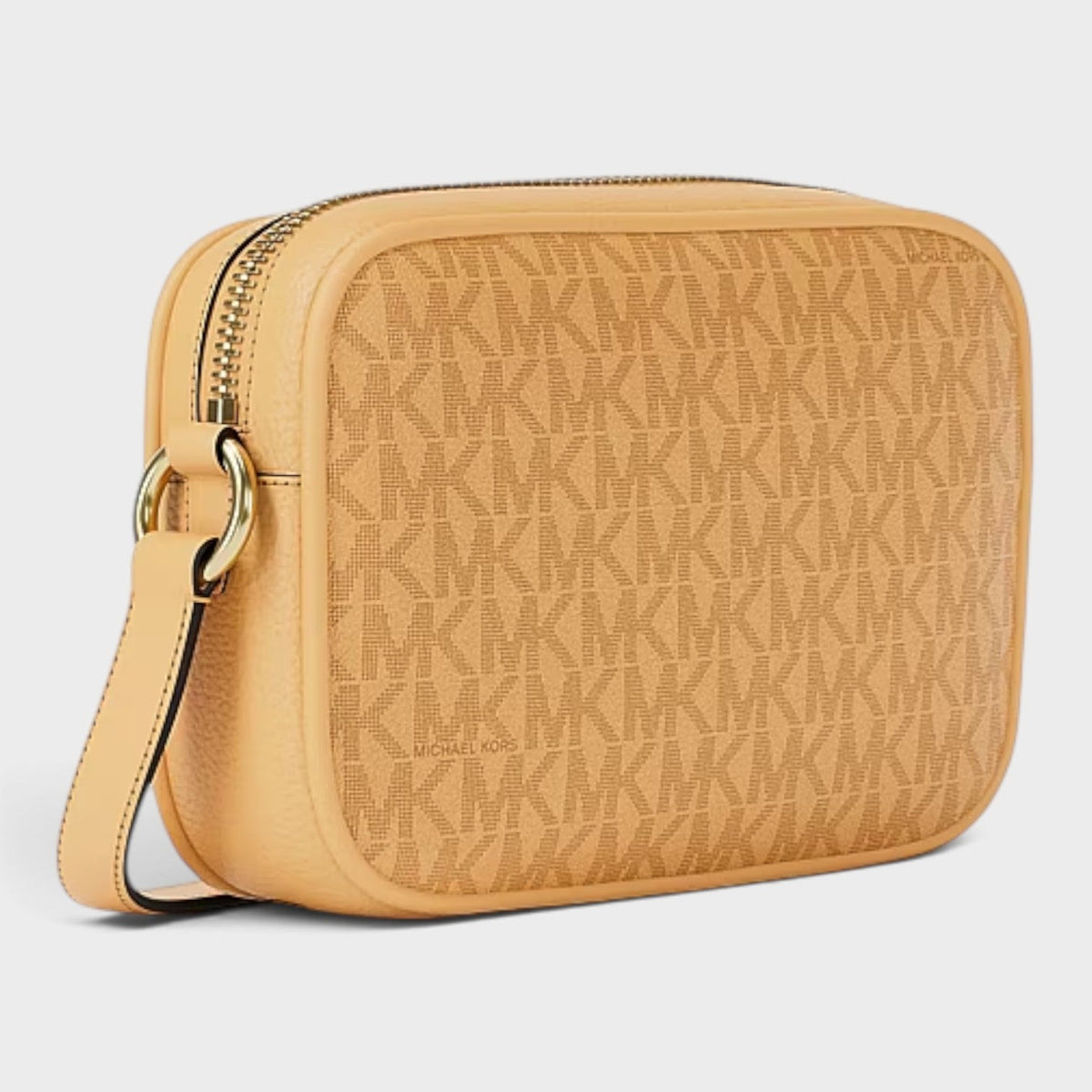 Jet Set Small Signature Logo Camera Crossbody Bag Honey Wheat