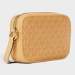 Jet Set Small Signature Logo Camera Crossbody Bag Honey Wheat