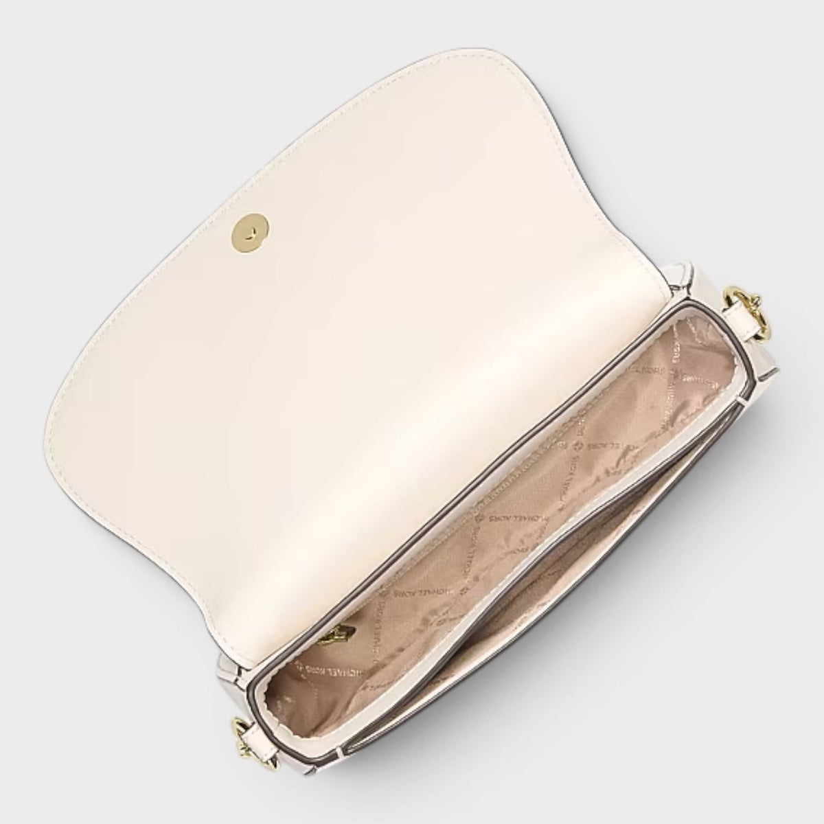 Mila Medium Leather Messenger Bag Cream