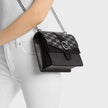Greenwich Small Logo Jacquard Denim Crossbody Bag Black Noir