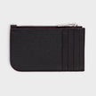 Logo Sling Zip Card Case Leather Black