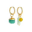 Orecchini a cerchio con ciondoli Birdie Mismatch color oro